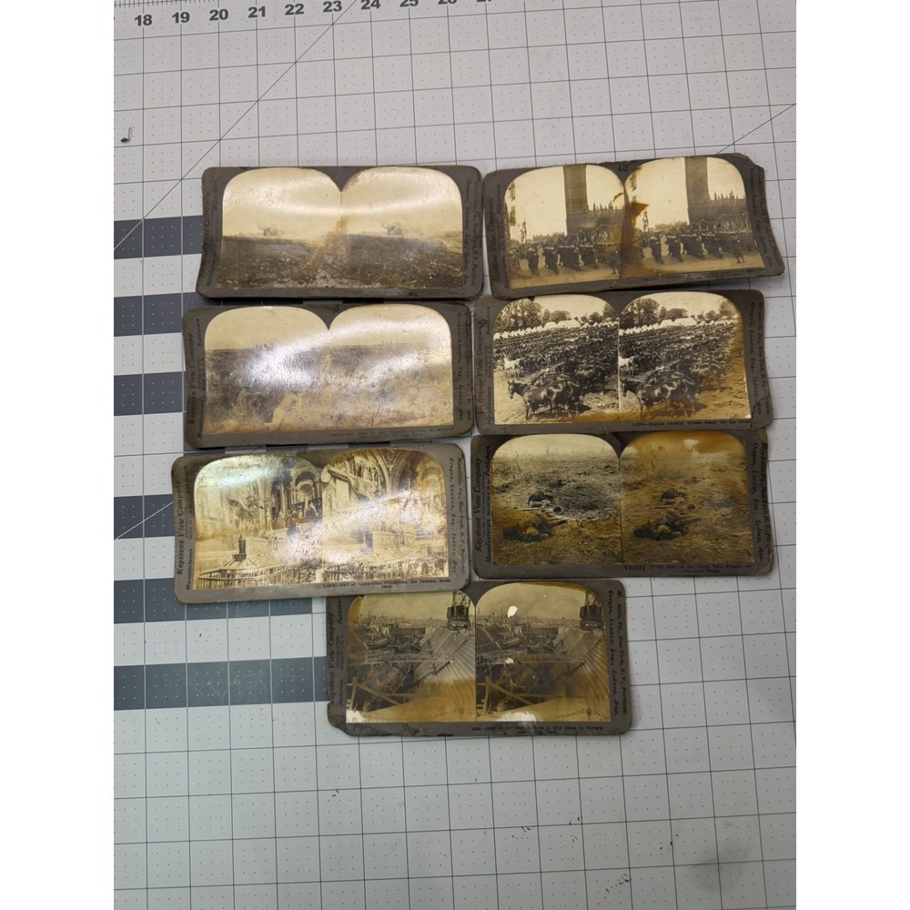 Lot of 7 Antique Keystone View Company Stereoview Cards